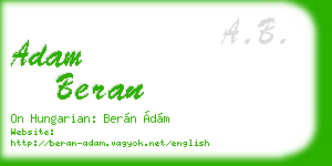 adam beran business card