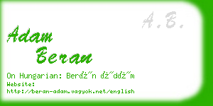 adam beran business card